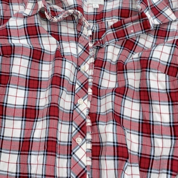 Talbots red plaid button down shirt size XLarge cotton blend - Picture 8 of 10